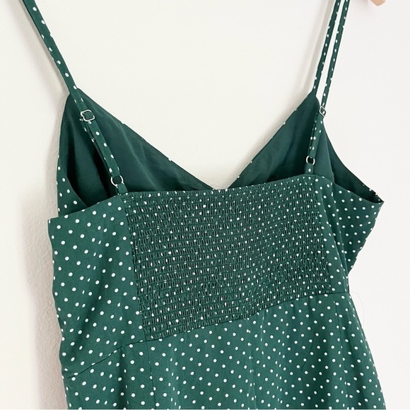 NWT Urban Outfitters Women's Polka Dot Cinched Mini Dress Green Size Medium - Picture 6 of 10